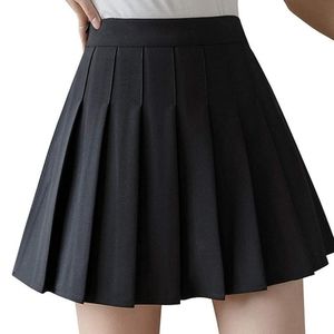 Black High-Waisted Pleated Mini Skirt